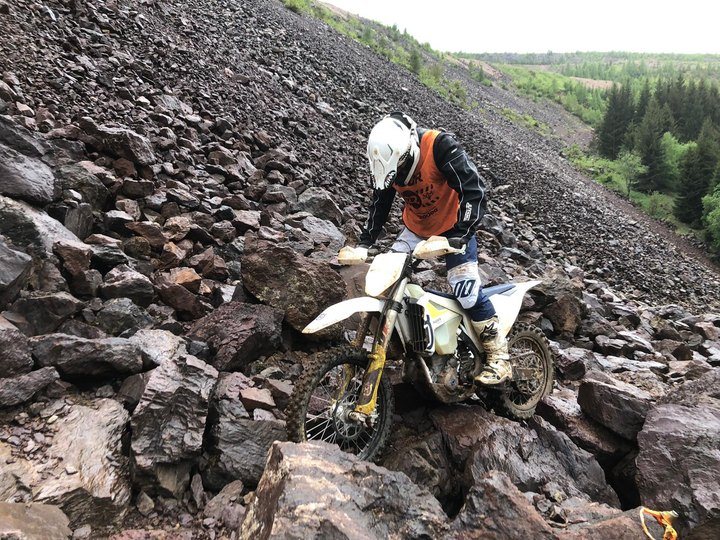 Gerhard Kürner riding hard enduro on the Erzberg